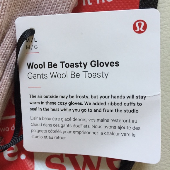 NWT MITP LULULEMON WOOL BE TOASTY GLOVES PINK - Picture 5 of 8
